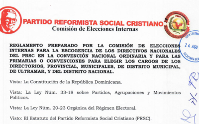 Reglamento de Elecciones Internas del PRSC (2026)