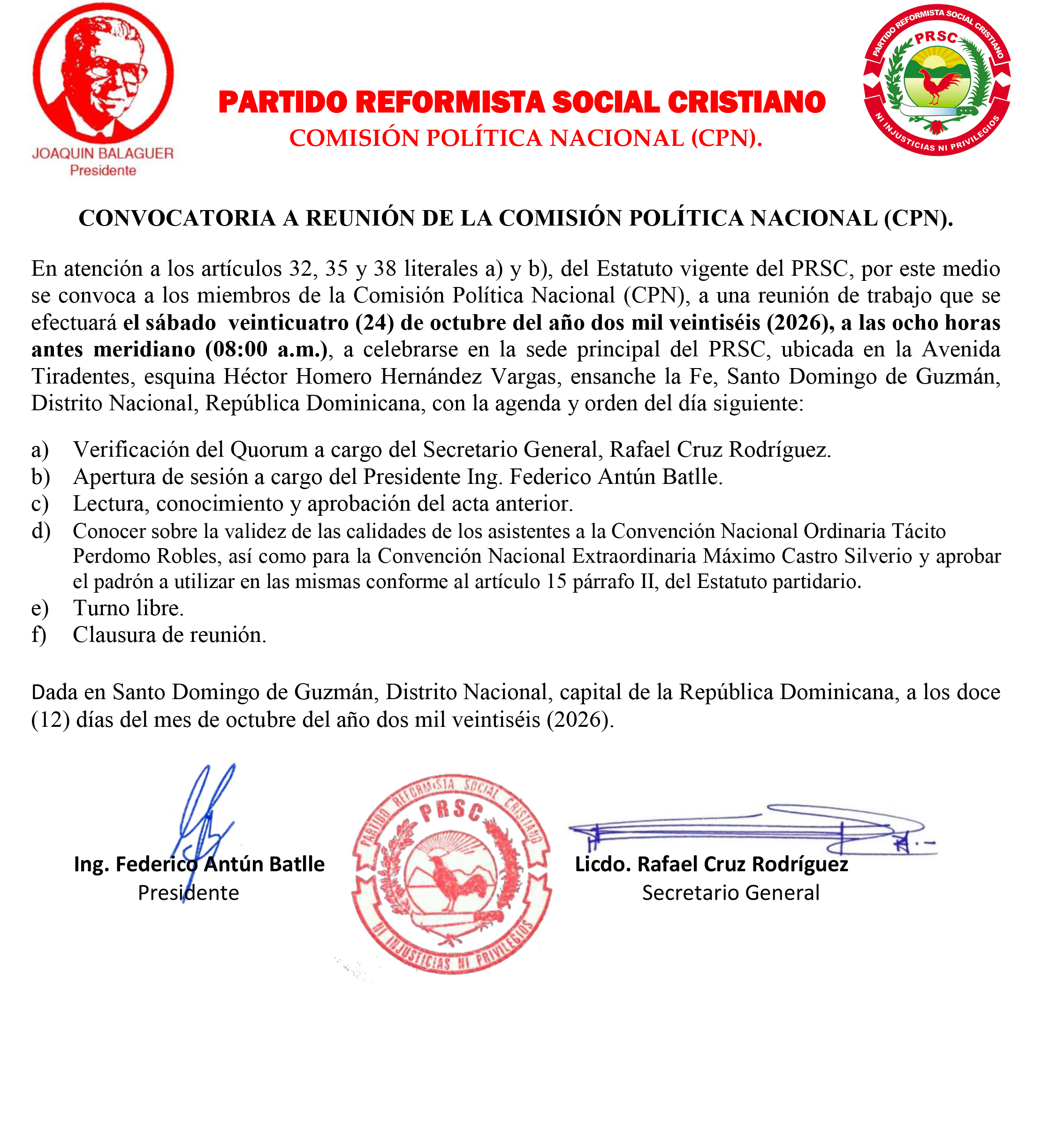 Convocatoria PRSC